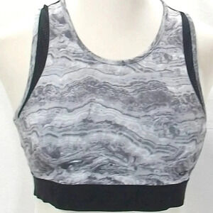 Champion N9652 Vented Ladder Back Wire Free Bra Large Black & Gray Excellent Pre